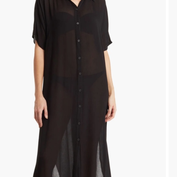 Boho Me Women’s Size S Short Sleeve Button Front Gauze Shirtdress - Picture 2 of 11